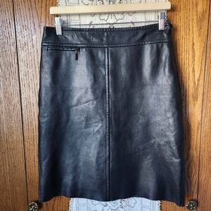 BCBG Max Azria Leather Straight Skirt
